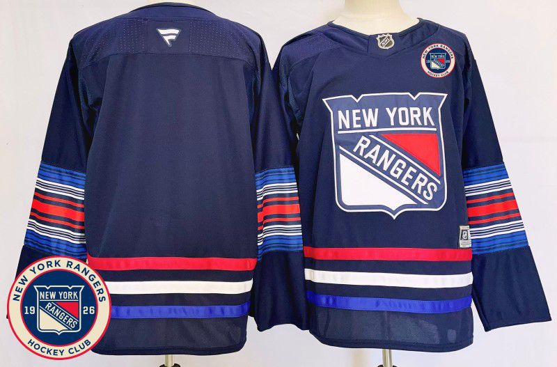 Men New York Rangers Blank Blue Fanatics 2025 NHL Jersey style 2